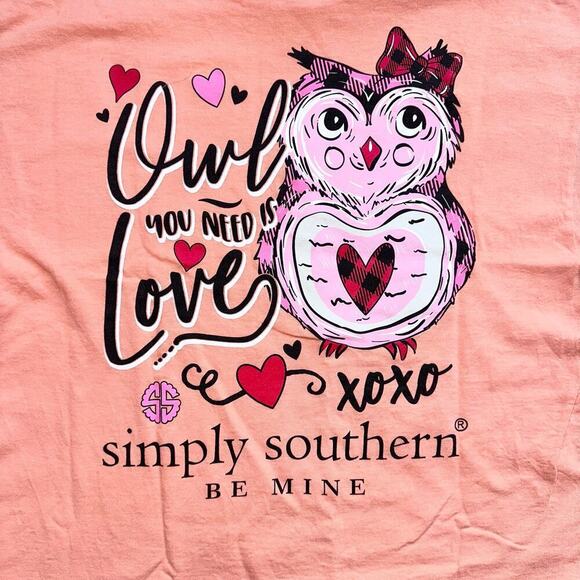 EUC Women’s Large Simply Southern SS Graphic Owl TShirt - Picture 1 of 6